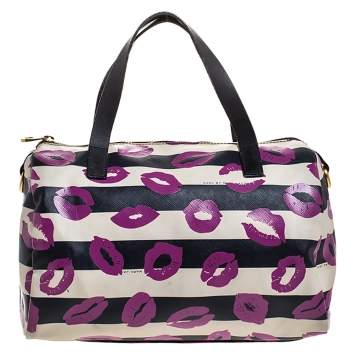 Pre Owned Marc By Marc Jacobs Multicolor Coated Canvas Easy Lips Bowler Bag