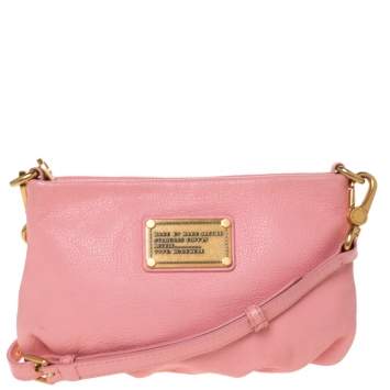 Pre Owned Marc by Marc Jacobs Pink Leather Classic Q Percy Crossbody Bag