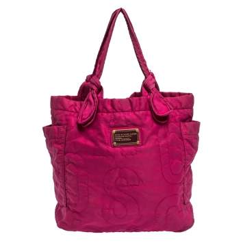 Pre Owned Marc by Marc Jacobs Fuchsia Nylon Medium Pretty Tate Tote