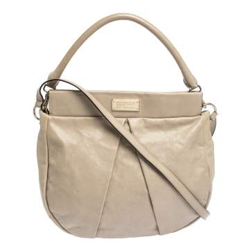 Pre Owned Marc by Marc Jacobs Beige Leather Classic Q Hillier Hobo