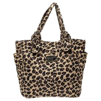 Pre Owned Marc by Marc Jacobs Beige Leopard Print Nylon Medium Pretty Tate 
