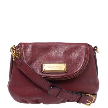 Pre Owned Marc by Marc Jacobs Burgundy Leather Classic Q Natasha Crossbody Bag