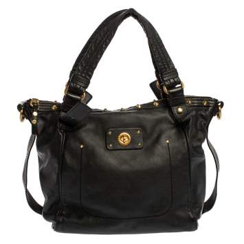 Pre Owned Marc by Marc Jacobs Black Leather Spike Studded Shoulder Bag