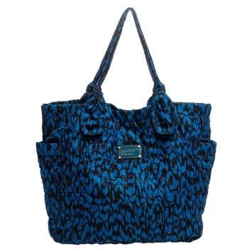 Pre Owned Marc by Marc Jacobs Blue/Black Nylon Pretty Tate Tote