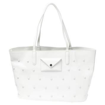 Pre Owned Marc by Marc Jacobs White Leather Shopper Tote