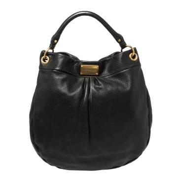 Pre Owned Marc by Marc Jacobs Black Leather Classic Q Hillier Hobo