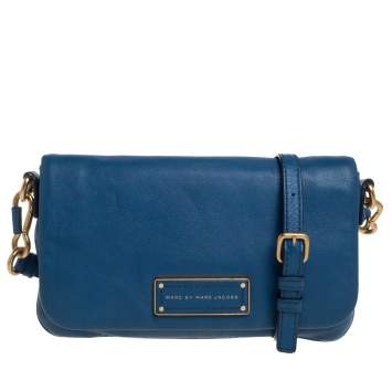 Pre Owned Marc Jacob's Blue Leather Too Hot To Handle Crossbody Bag
