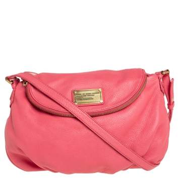 Pre Owned Marc by Marc Jacobs Coral Pink Leather Classic Q Natasha Crossbody Bag