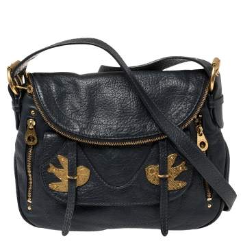 Pre Owned Marc by Marc Jacobs Blue Leather Petal to the Metal Natasha Bird Shoulder Bag