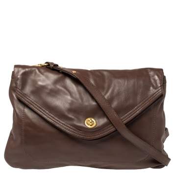 Pre Owned Marc by Marc Jacobs Brown Leather Flap Shoulder Bag