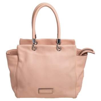Pre Owned Marc by Marc Jacobs Peach Leather Too Hot To Handle Tote