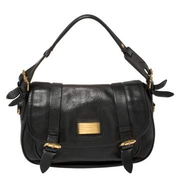 Pre Owned Marc by Marc Jacobs Black Leather Saddlery Sophie Convertible Satchel