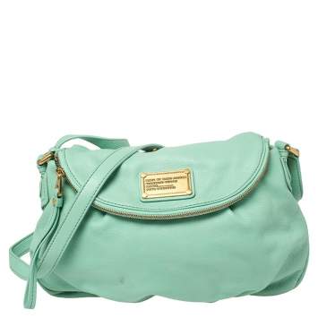 Pre Owned Marc by Marc Jacobs Mint Green Leather Classic Q Natasha Crossbody Bag