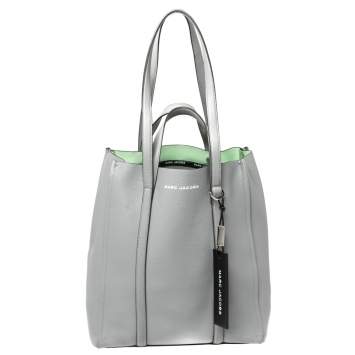 Pre Owned  Marc Jacobs Grey Pebbled Leather The Tag Tote