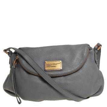 Pre Owned Marc by Marc Jacobs Grey Leather Classic Q Natasha Shoulder Bag
