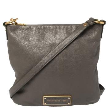 Pre Owned Marc by Marc Jacobs Grey Leather Small Messenger Bag