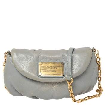 Pre Owned Marc By Marc Jacobs Grey Leather Classic Q Karlie Crossbody Bag