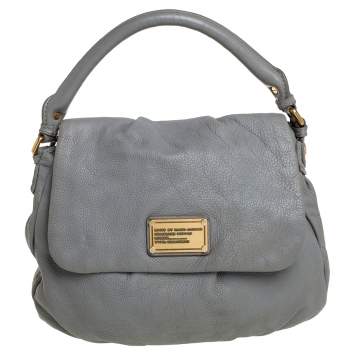 Pre Owned Marc by Marc Jacobs Grey Soft Leather Classic Q Lil Ukita Top Handle Bag