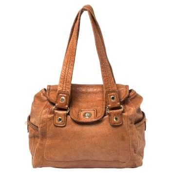 Pre Owned Marc by Marc Jacobs Brown Leather Totally Turnlock Satchel
