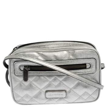 Pre Owned Marc by Marc Jacobs Silver Leather Sally Crossbody Bag