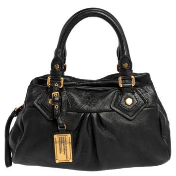 Pre Owned Marc by Marc Jacobs Black Leather Classic Q Baby Aidan Satchel