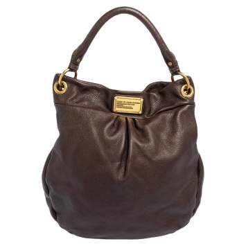 Pre Owned Marc by Marc Jacobs Chocolate Brown Leather Classic Q Hillier Hobo