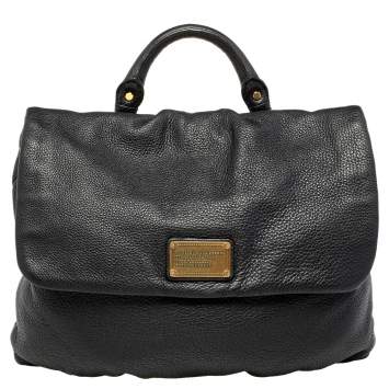 Pre Owned Marc by Marc Jacobs Black Leather Top Handle Bag