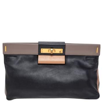 Pre Owned Marc by Marc Jacobs Tricolor Suede And Leather East End Lady Rei Clutch