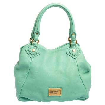 Pre Owned Marc by Marc Jacobs Aquamarine Green Leather Classic Q Francesca Shoulder Bag