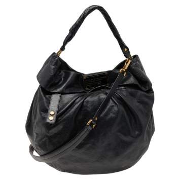 Pre Owned Marc by Marc Jacobs Black Leather Classic Q Hillier Hobo