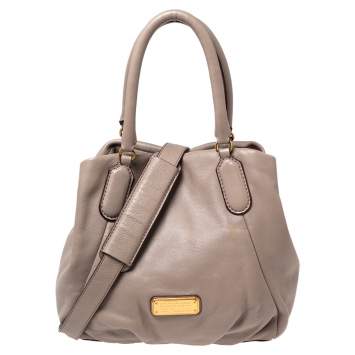 Pre Owned Marc by Marc Jacobs Grey Leather New Q Fran Satchel
