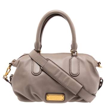 Pre Owned Marc by Marc Jacobs Beige Leather Small Q Satchel 