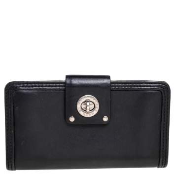 مملوكة مسبقًا Marc by Marc Jacobs Black Leather Totally Turnlock Flap Wallet     
