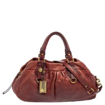 Pre Owned Marc by Marc Jacobs Burgundy Leather Classic Q Baby Groovee Satchel