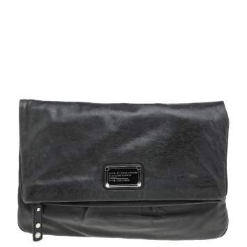 مملوكة مسبقًا Marc By Marc Jacobs Dark Grey Leather Flap Pouch
