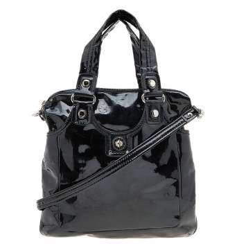 مملوكة مسبقًا Marc by Marc Jacobs Black Patent Leather Turnlock Satchel
