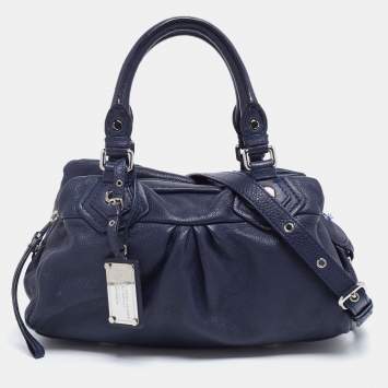 Pre Owned Marc by Marc Jacobs Navy Blue Leather Classic Q Baby Groovee Bag