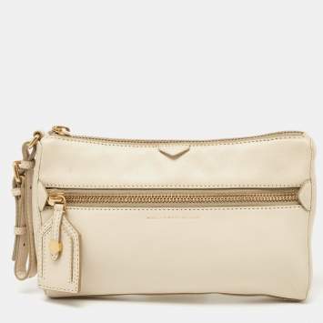 مملوكة مسبقًا Marc by Marc Jacobs Beige Leather Zip Clutch