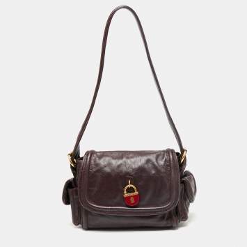 مملوكة مسبقًا Marc by Marc Jacobs Burgundy Leather Side Pocket Flap Shoulder Bag