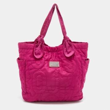 Pre Owned Marc by Marc Jacobs Fuchsia Nylon Large Pretty Tate Tote