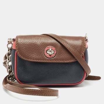 Pre Owned Marc by Marc Jacobs Tri Color Leather Flap Crossbody Bag