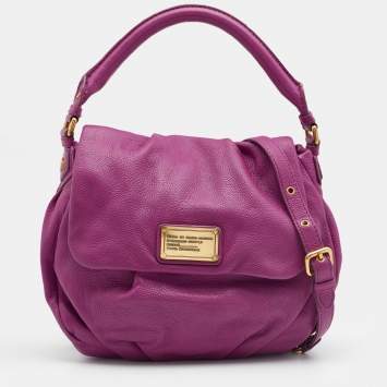 Pre Owned Marc by Marc Jacobs Purple Leather Classic Q Lil Ukita Top Handle Bag