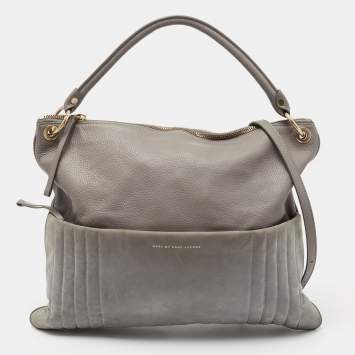 Pre Owned Marc by Marc Jacobs Grey Suede and Leather Shoulder Bag