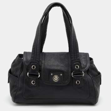 Pre Owned Marc by Marc Jacobs Black Leather Totally Turnlock Benny Satchel