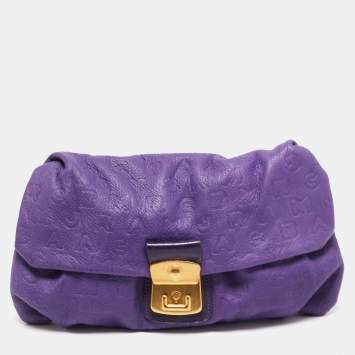 Pre Owned Marc by Marc Jacobs Purple Embossed Leather Clutch
