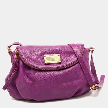 Pre Owned Marc by Marc Jacobs Purple Leather Classic Q Natasha Crossbody Bag