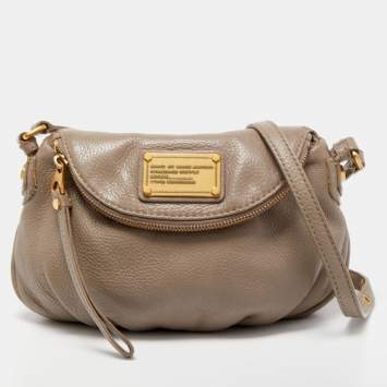 Pre Owned Marc by Marc Jacobs Taupe Leather Classic Q Natasha Crossbody Bag