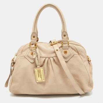 Pre Owned Marc by Marc Jacobs Beige Leather Classic Q Baby Groovee Satchel