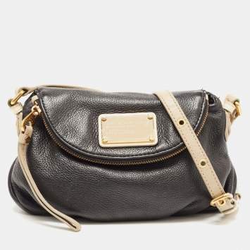 Pre Owned Marc By Marc Jacobs Black/Taupe Leather Classic Q Natasha Crossbody Bag