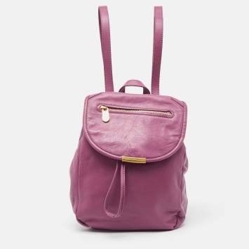 Pre Owned Marc by Marc Jacobs Purple Leather Backpack